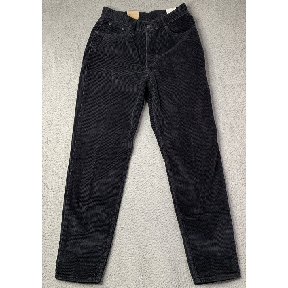 New Levis 506 Corduroy Jeans Womens 28x30 High-Rise Mom Tappered Leg Black NWT - Picture 2 of 10